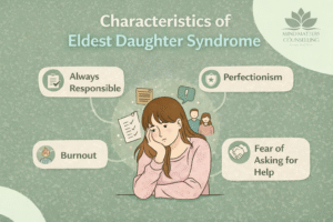 What are the characteristics of eldest daughter syndrome?