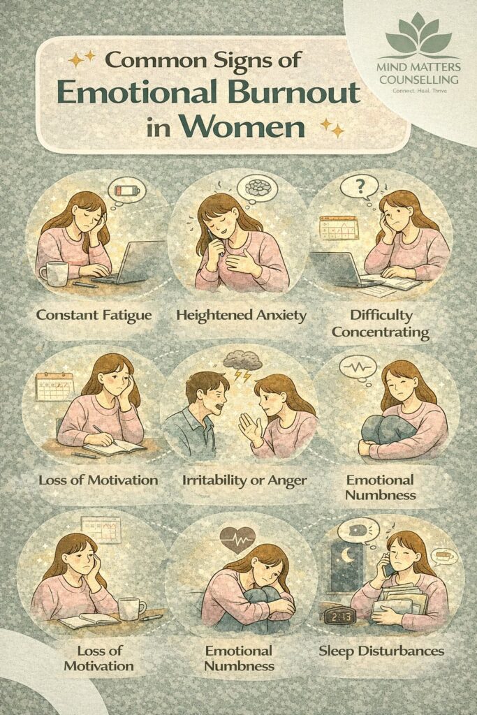 Signs of emotional burnout in women